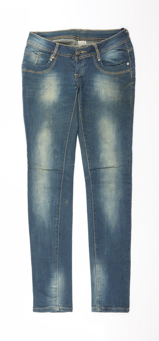 Womens UK Size M Preworn Regular Fit Straight Blue Jeans