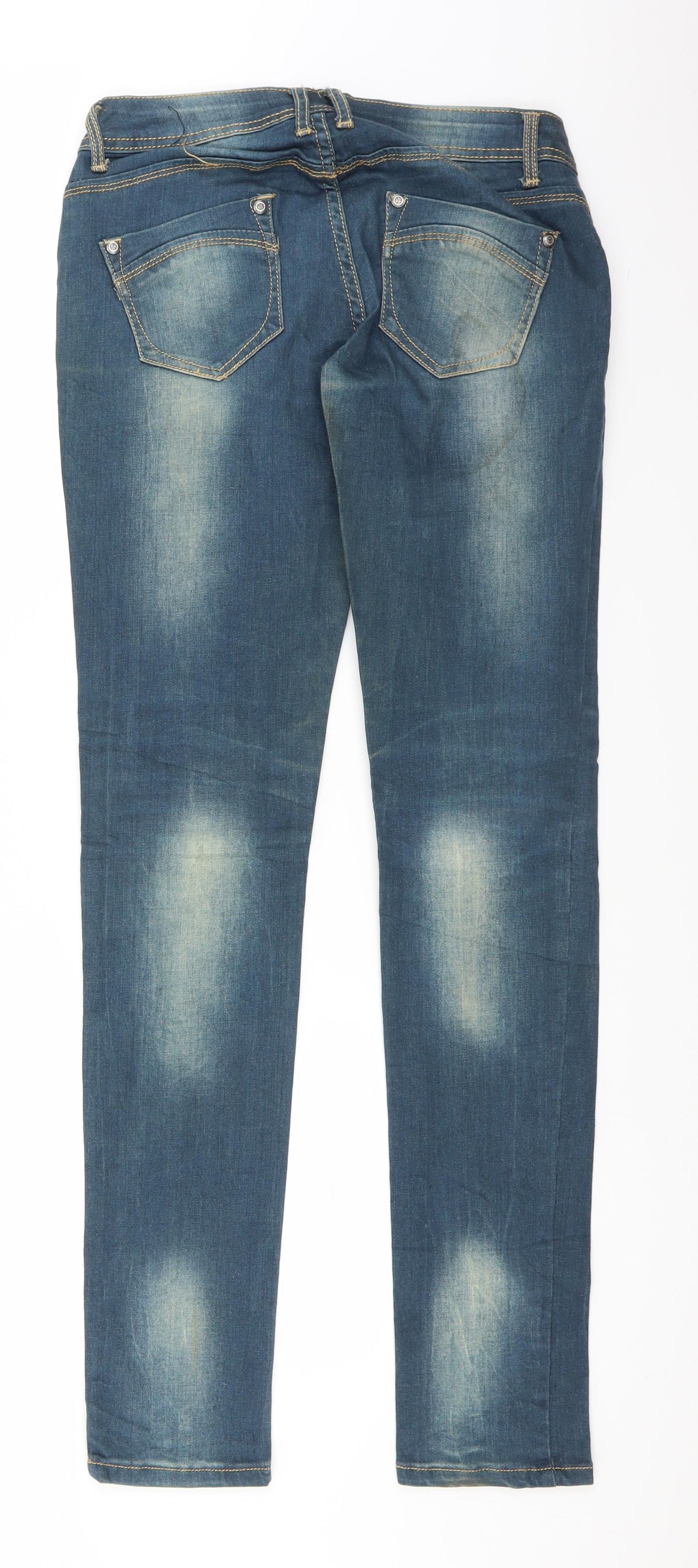 Womens UK Size M Preworn Regular Fit Straight Blue Jeans