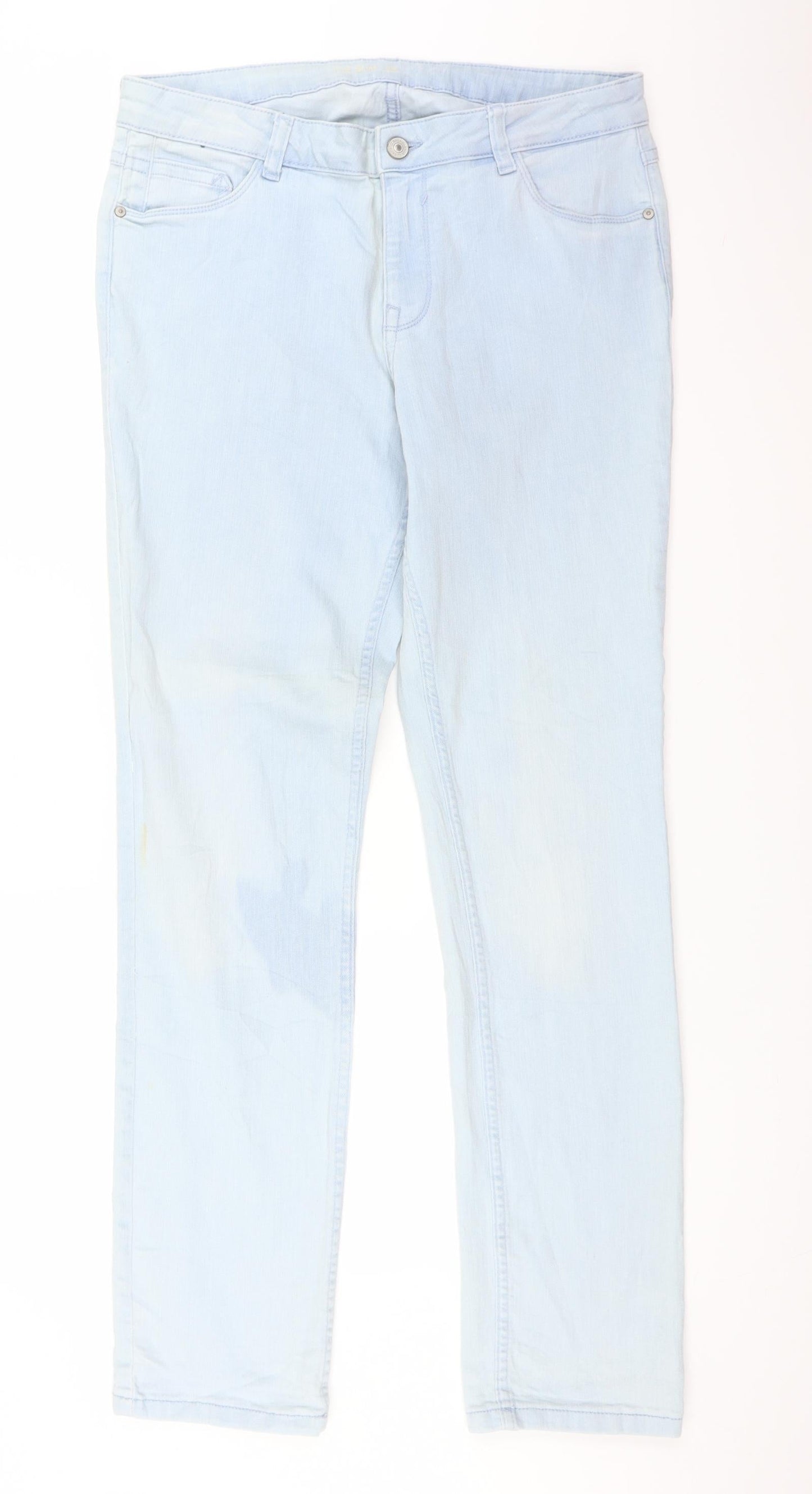 Womens UK Size 14 Preworn Regular Fit Straight Blue Jeans