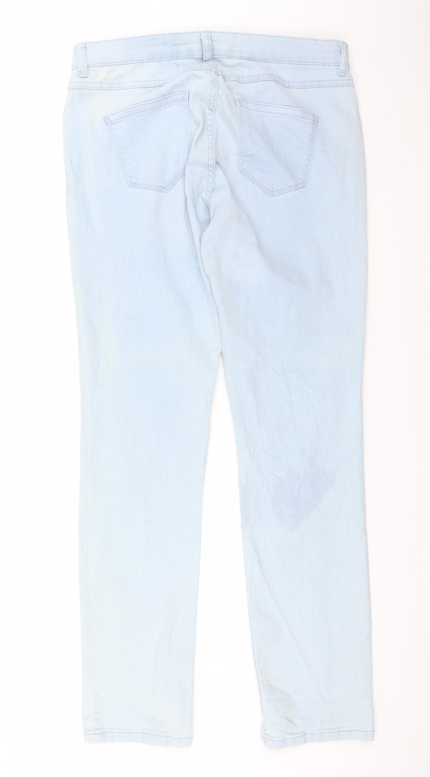 Womens UK Size 14 Preworn Regular Fit Straight Blue Jeans