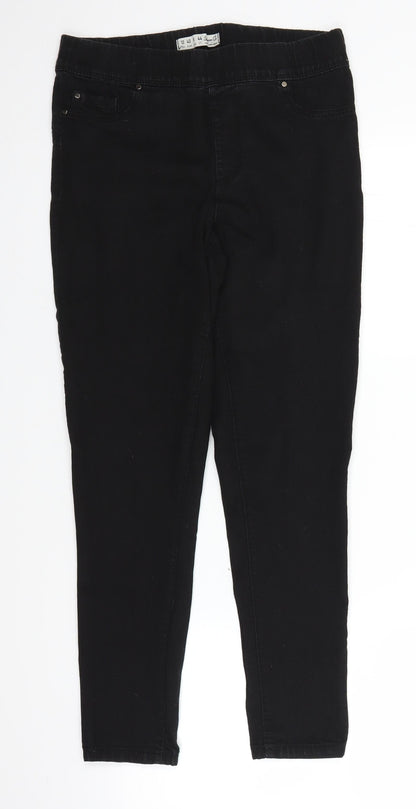 Denim & Co. Womens Black  Denim Straight Jeans Size 12 L25 in