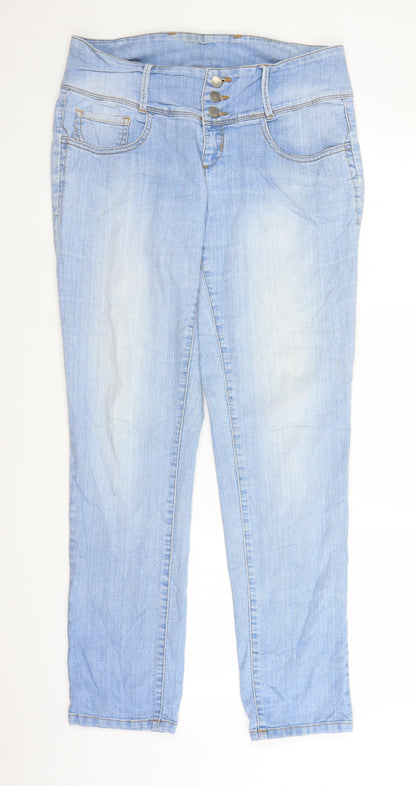 Womens UK Size 35 in Pieces Regular Fit Straight Blue Jeans