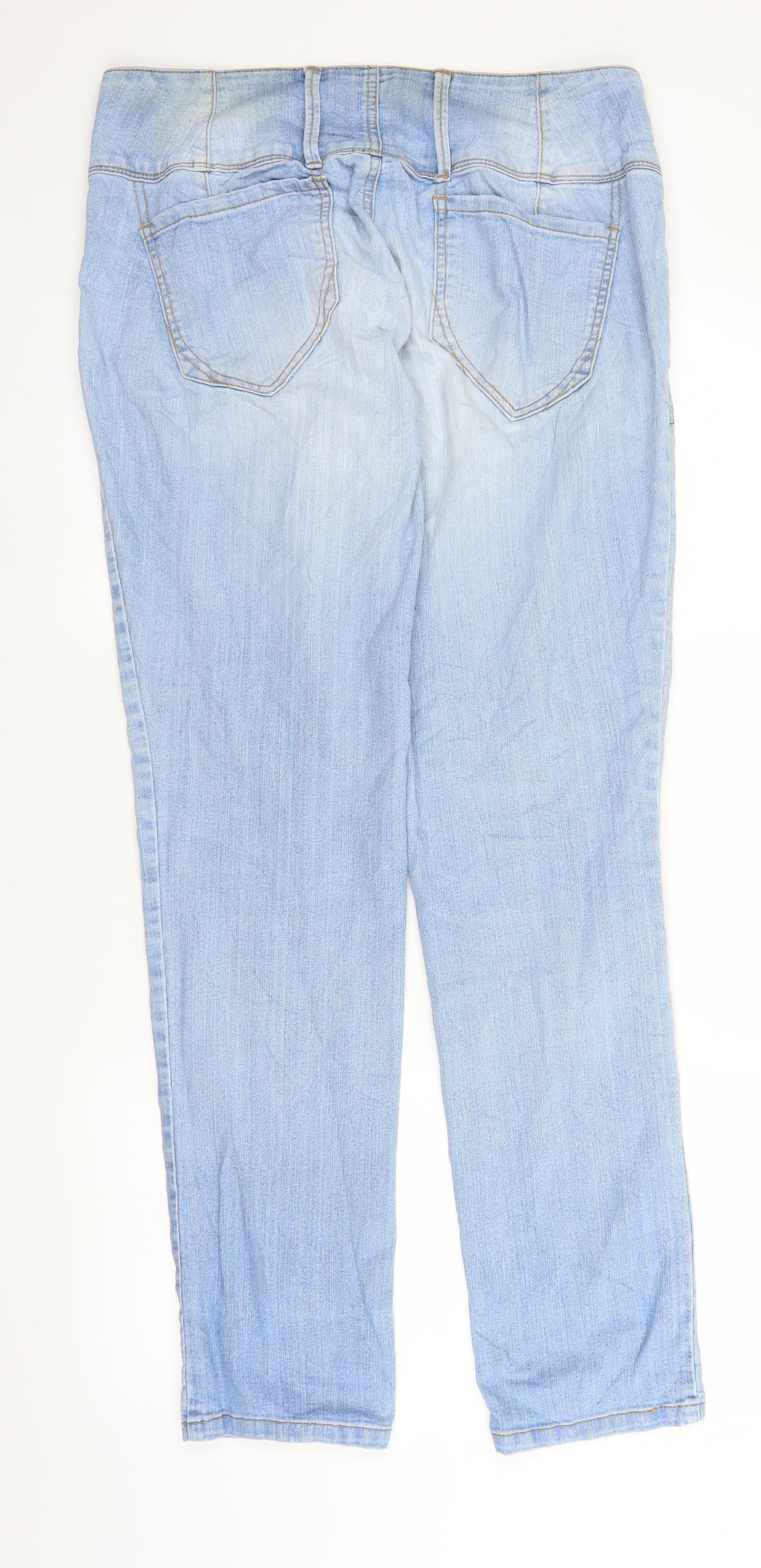 Womens UK Size 35 in Pieces Regular Fit Straight Blue Jeans