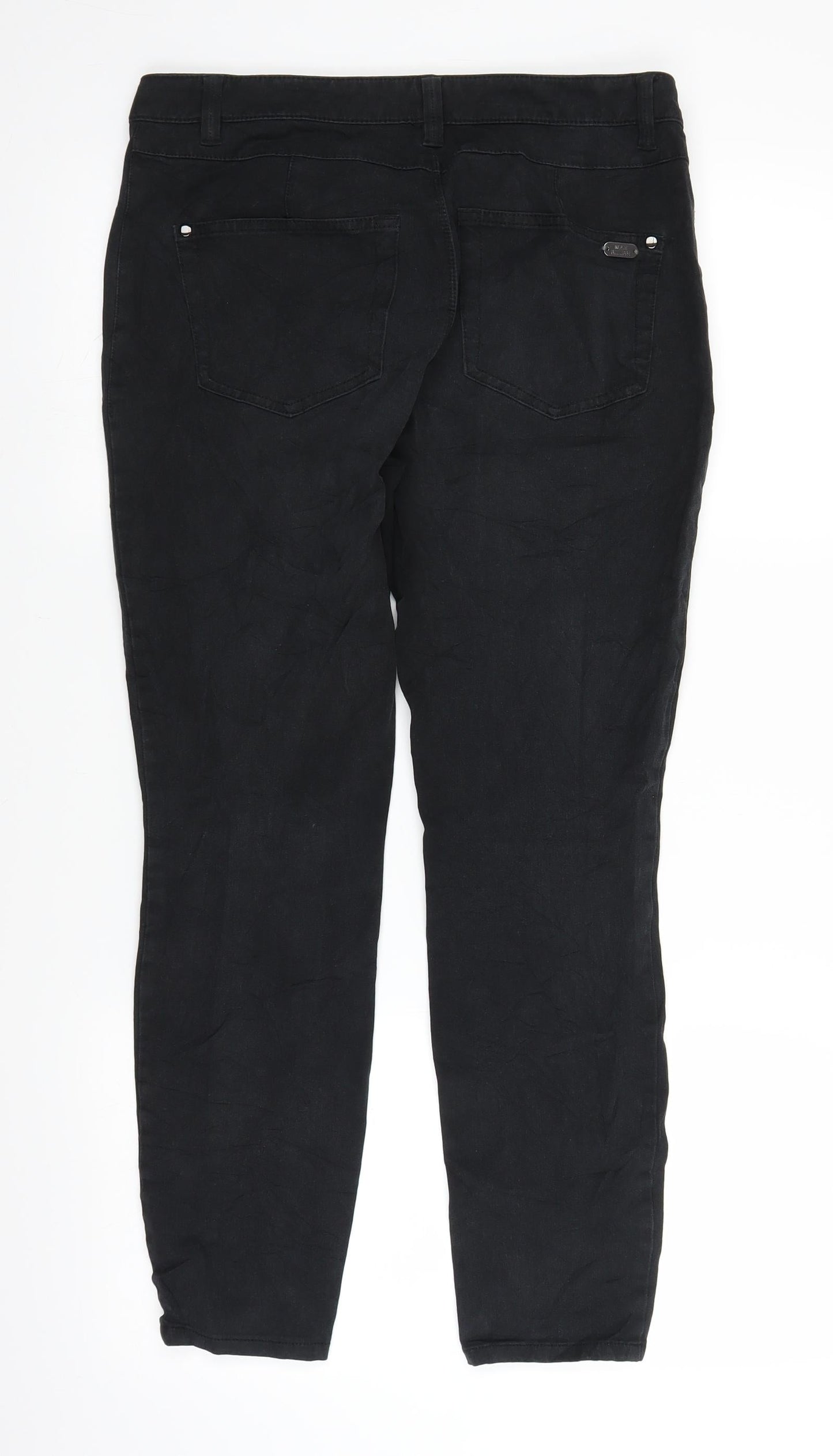Marie Philippe Womens Black  Denim Straight Jeans Size 31 in L25 in