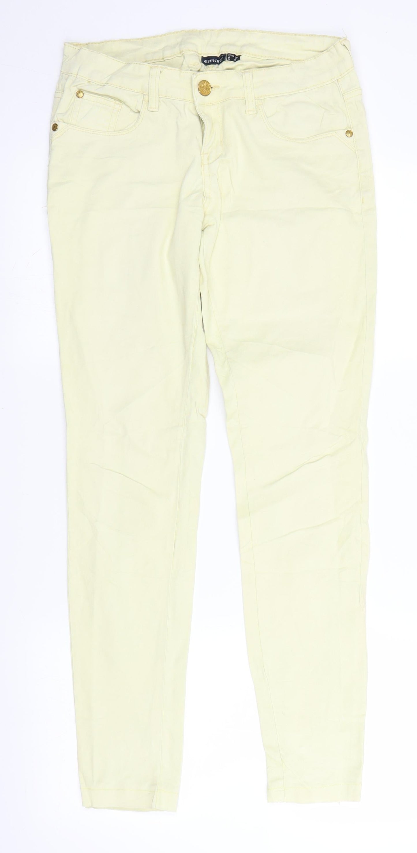 ESMARA Womens Yellow  Denim Straight Jeans Size 10 L29 in