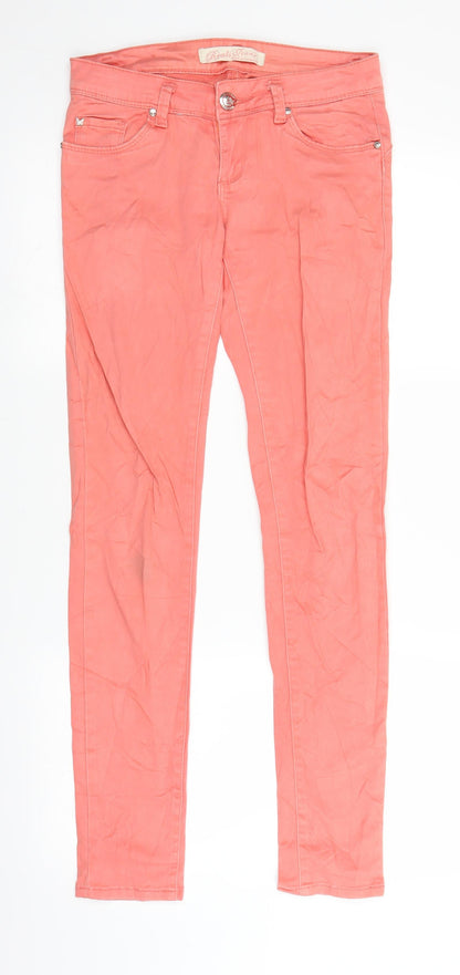 Womens UK Size 29 in Reals Jeans Regular Fit Straight Pink Jeans