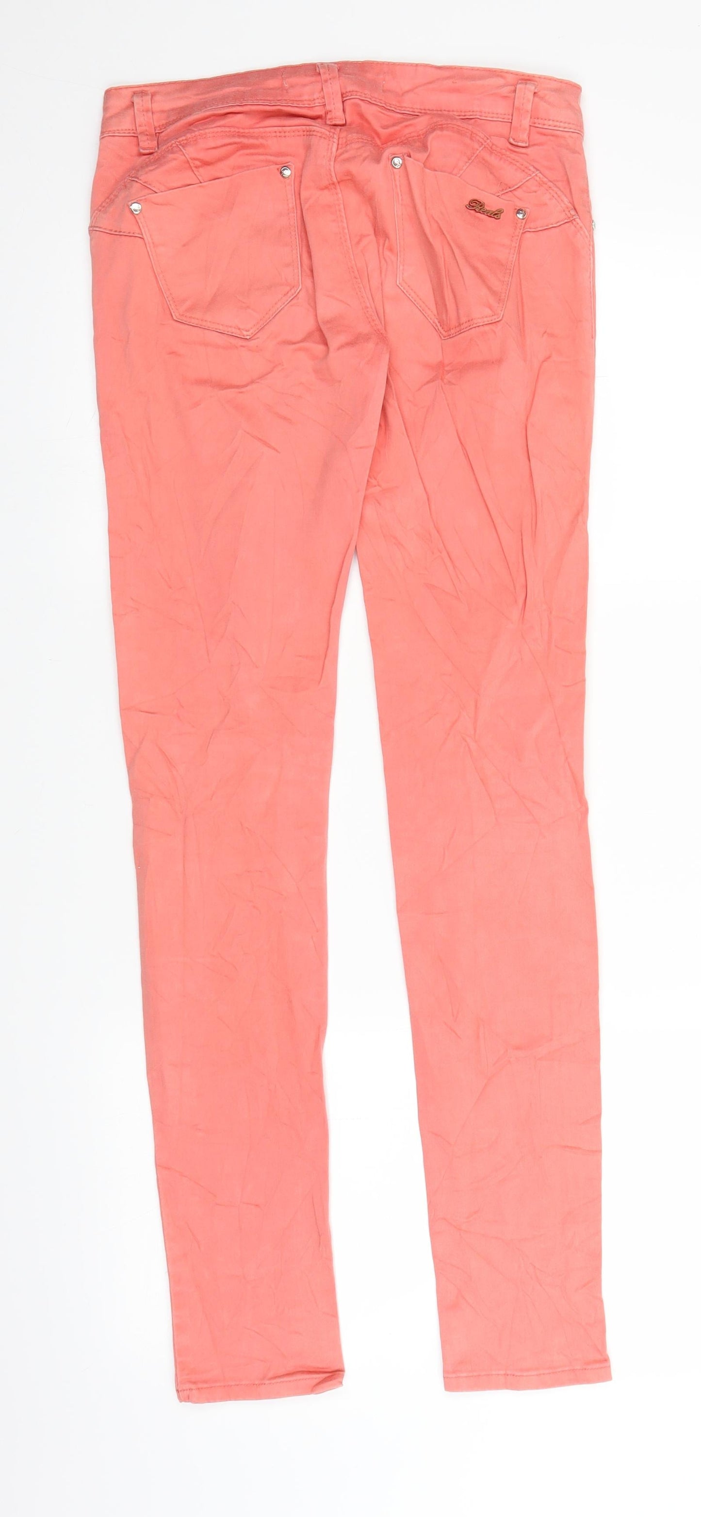 Womens UK Size 29 in Reals Jeans Regular Fit Straight Pink Jeans