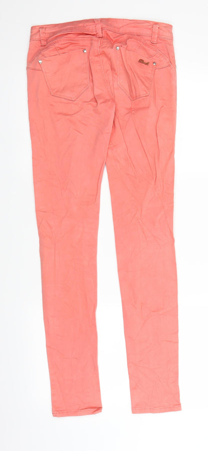 Womens UK Size 29 in Reals Jeans Regular Fit Straight Pink Jeans