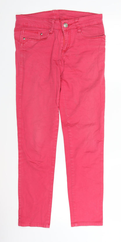 Womens UK Size 29 in Jeans Regular Fit Straight Pink Jeans