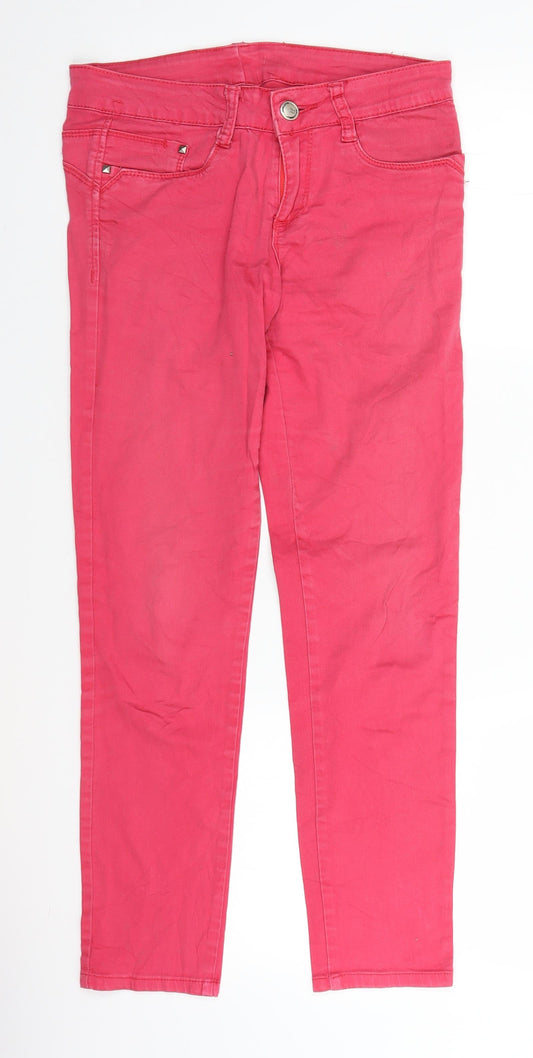 Womens UK Size 29 in Jeans Regular Fit Straight Pink Jeans