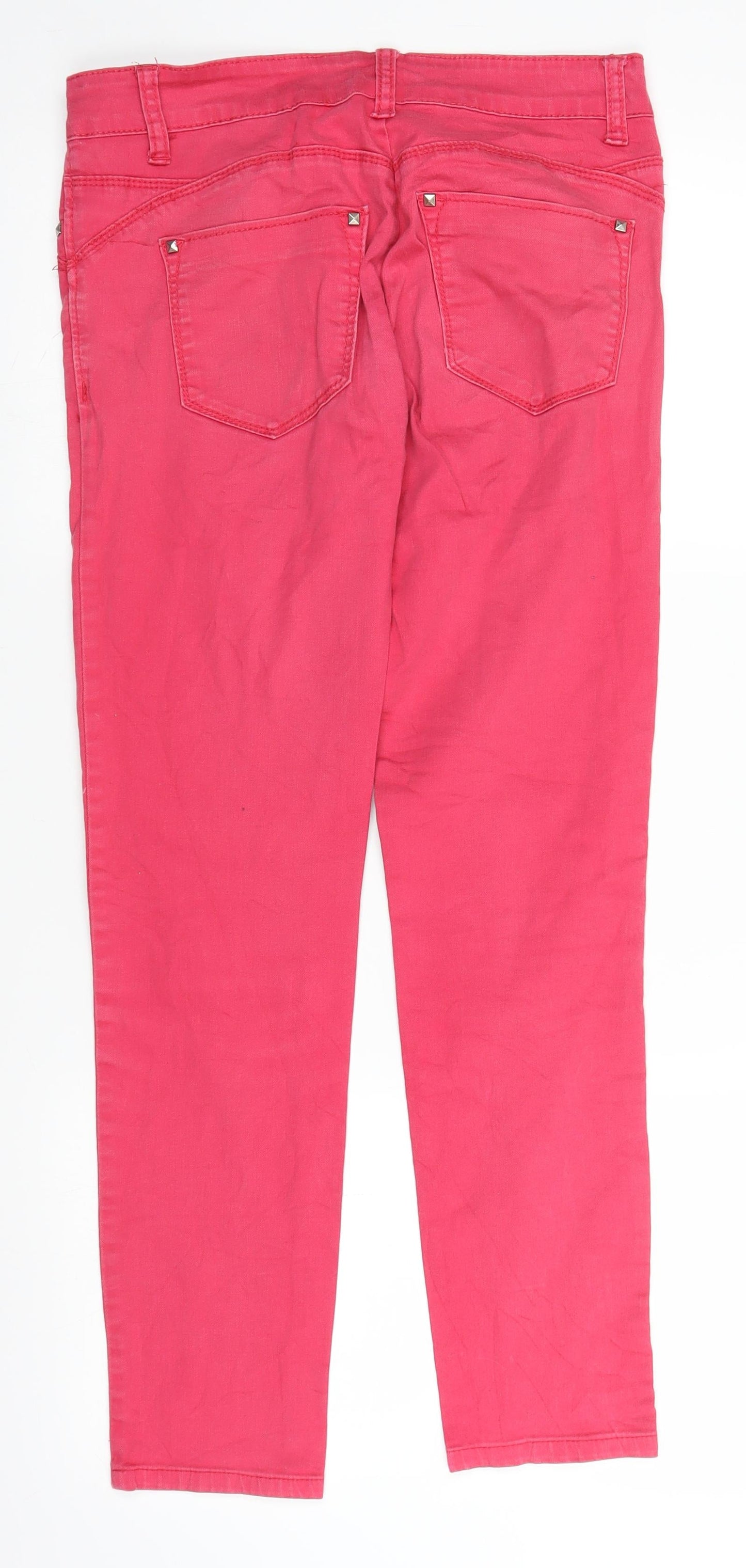 Womens UK Size 29 in Jeans Regular Fit Straight Pink Jeans