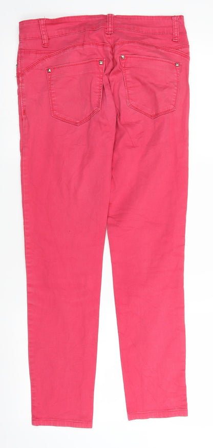 Womens UK Size 29 in Jeans Regular Fit Straight Pink Jeans
