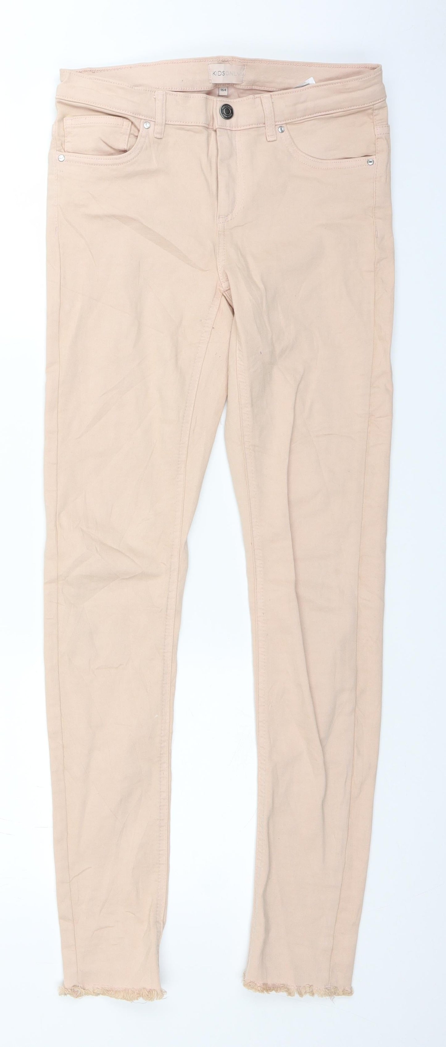 Only Girls Beige  Denim Straight Jeans Size 14 Years