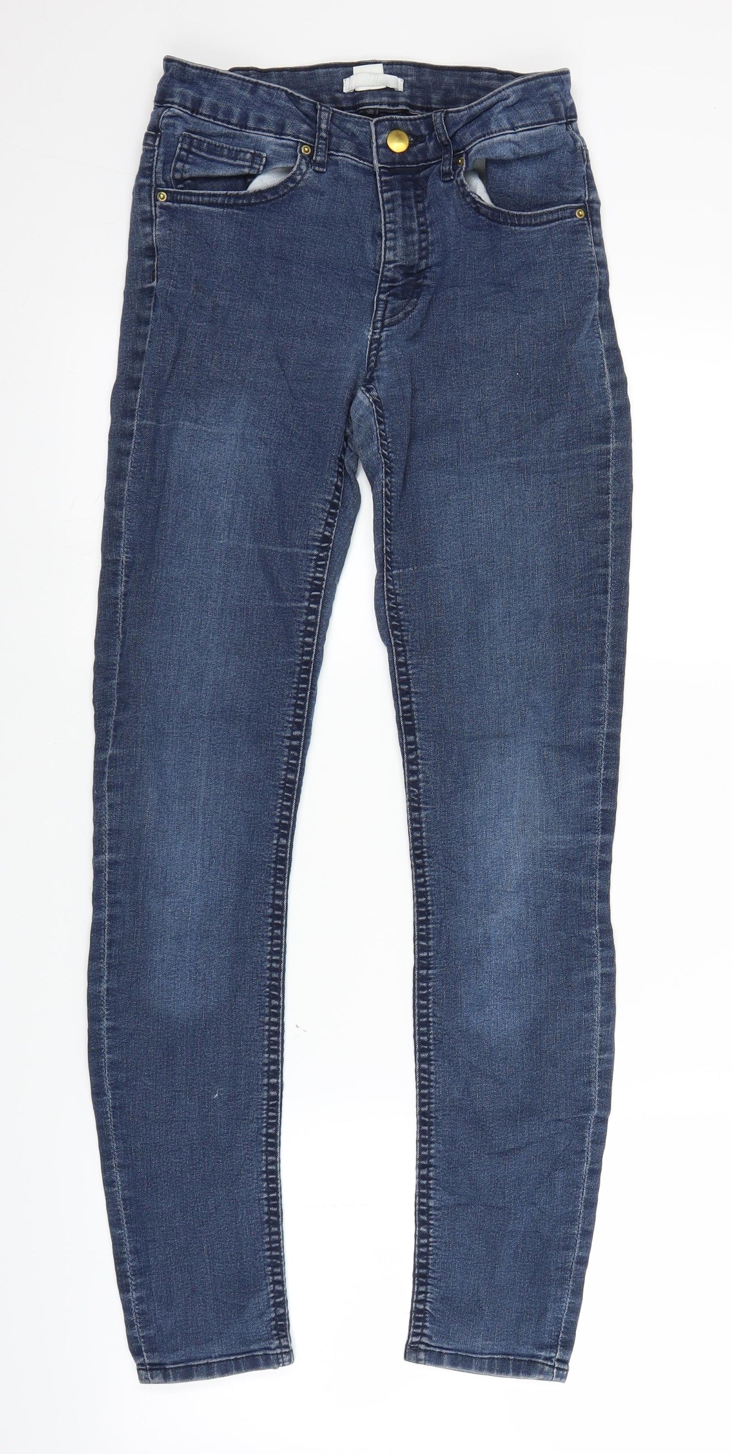Womens UK Size 26 in H&M Regular Fit Straight Blue Jeans