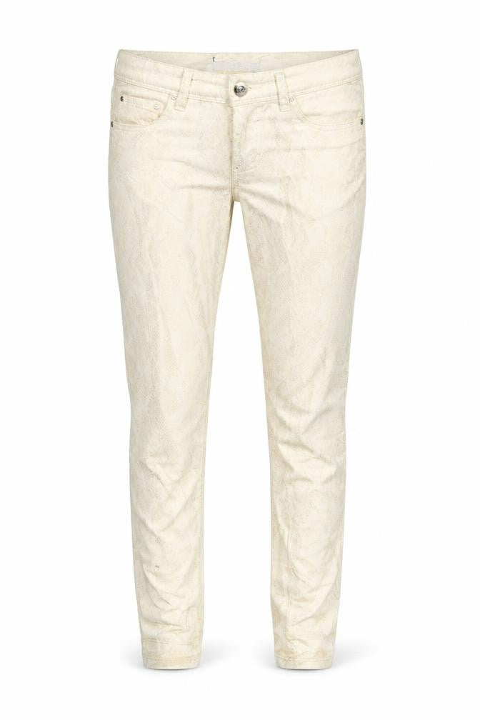 Revers Womens Ivory Animal Print Denim Straight Jeans Size XS L30 in