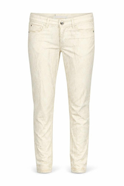 Revers Womens Ivory Animal Print Denim Straight Jeans Size XS L30 in
