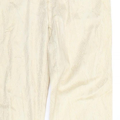 Revers Womens Ivory Animal Print Denim Straight Jeans Size XS L30 in