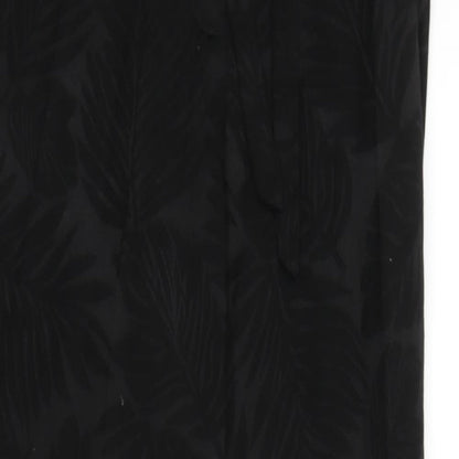 F&F Womens Black Floral  Trousers  Size 12 L25 in
