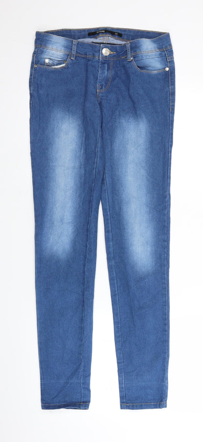 Womens UK Size 8 Sinsay Regular Fit Straight Blue Jeans