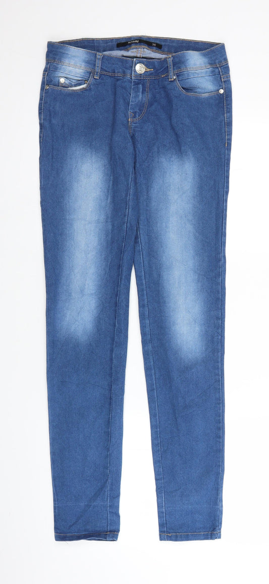 Womens UK Size 8 Sinsay Regular Fit Straight Blue Jeans