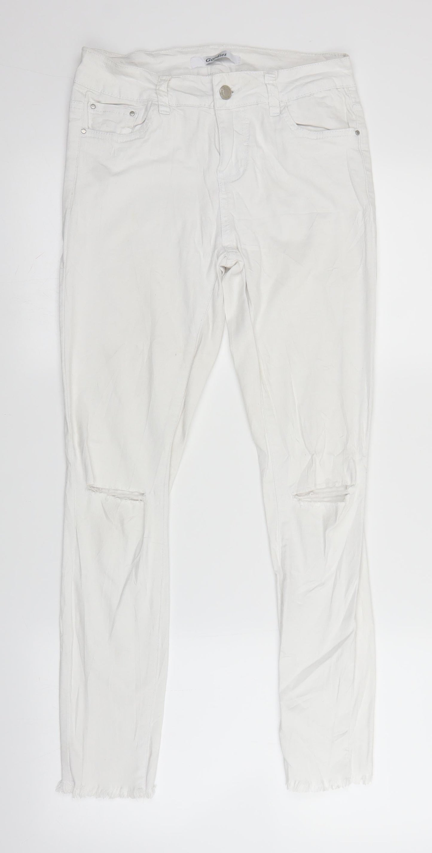 Goodies Womens White  Denim Straight Jeans Size 10 L27 in