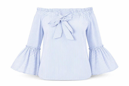 Womens UK Size 8 Papaya Blue Basic Blouse
