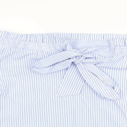 Papaya Womens Blue Striped  Basic Blouse Size 8