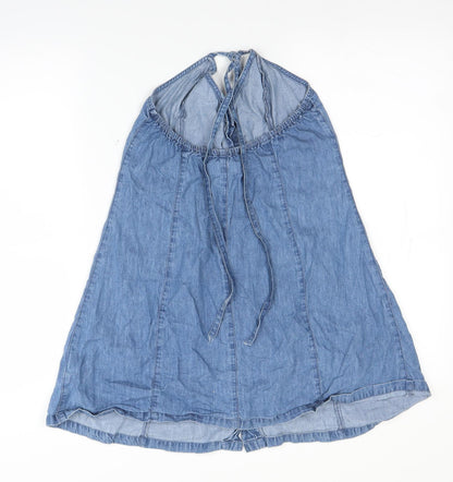 Womens UK Size 4 ASOS Blue Basic Blouse