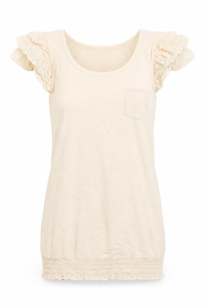 Womens UK Size 8 Denim & Co. Ivory Basic Blouse