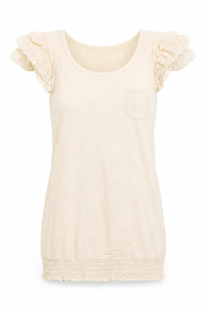 Womens UK Size 8 Denim & Co. Ivory Basic Blouse