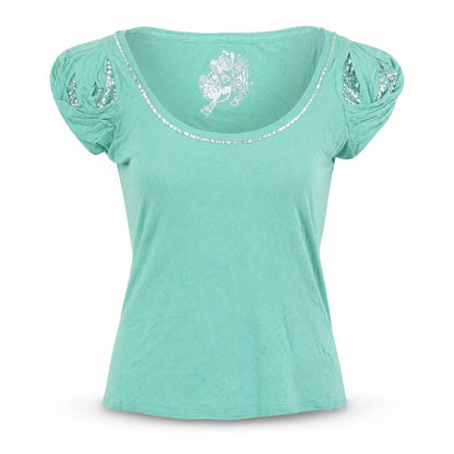 Womens UK Size 8 Debenhams Green Basic Blouse
