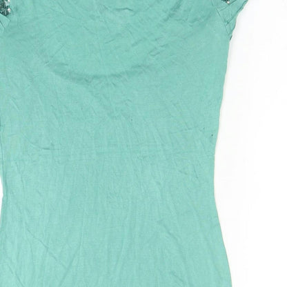 Womens UK Size 8 Debenhams Green Basic Blouse