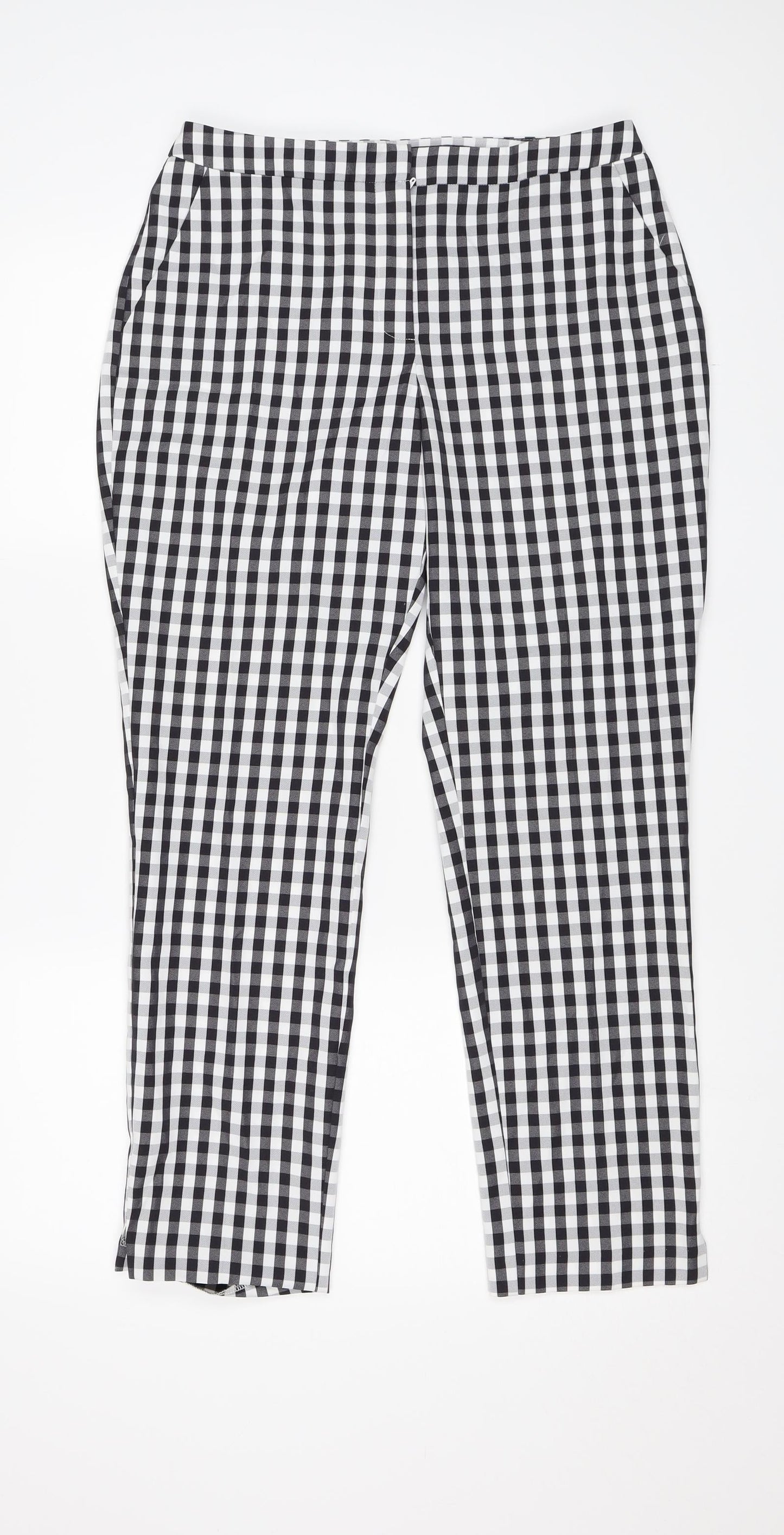 Womens UK Size 10 Peacocks Regular Fit  Black Trousers