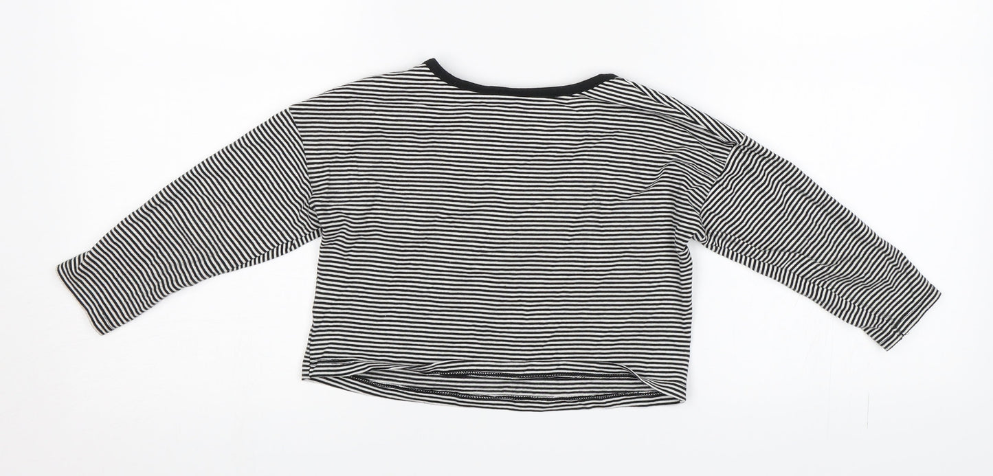 TU Boys Black Striped  Pullover T-Shirt Size 4 Years