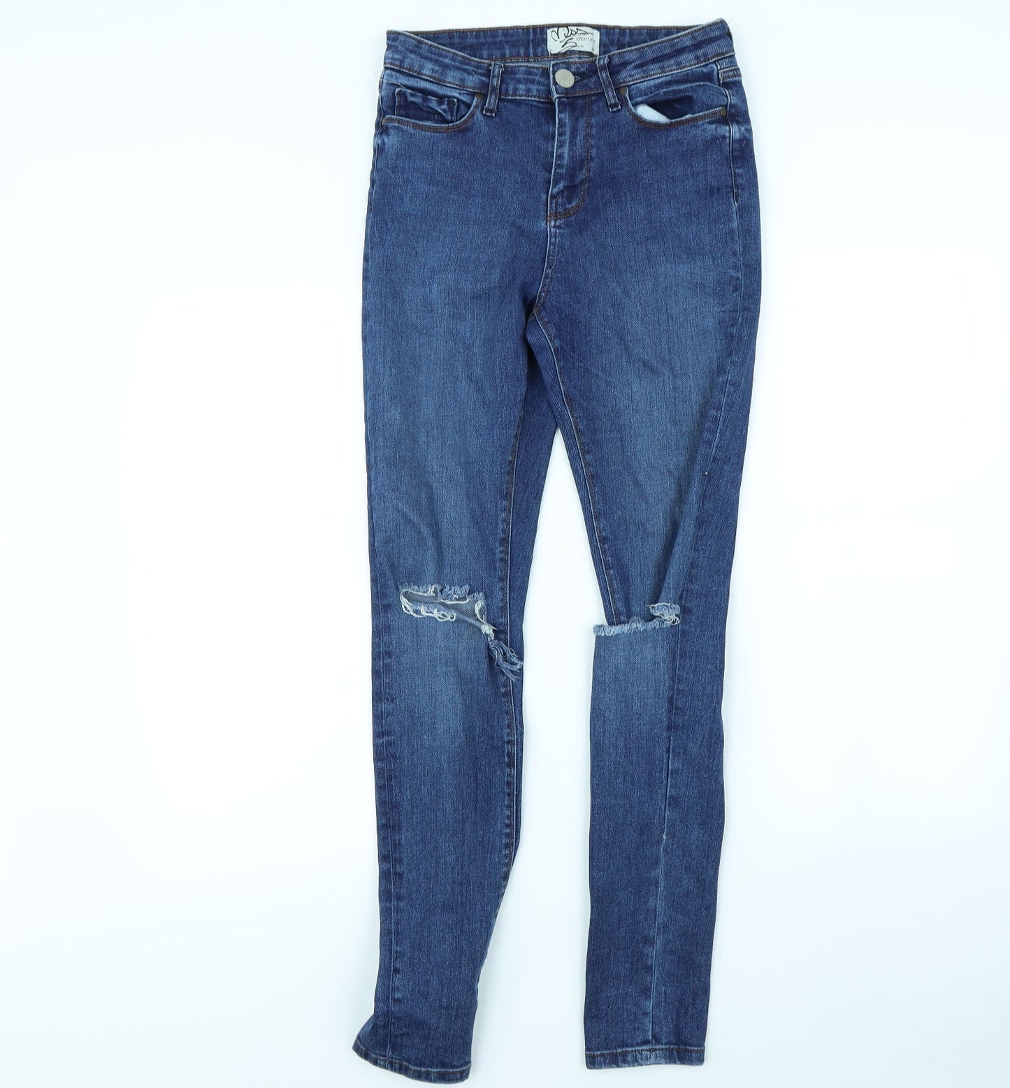 Womens UK Size 10 Miss Denim Regular Fit Skinny Blue Jeans