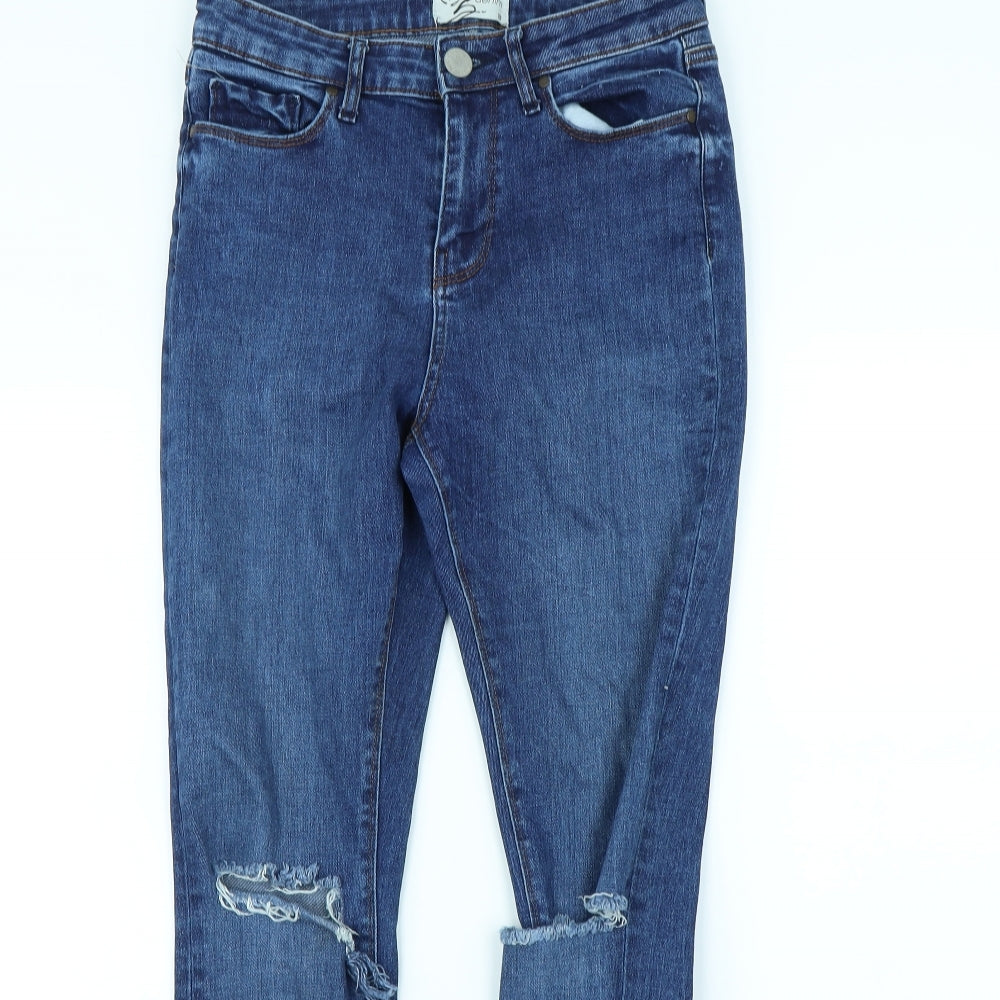 Womens UK Size 10 Miss Denim Regular Fit Skinny Blue Jeans