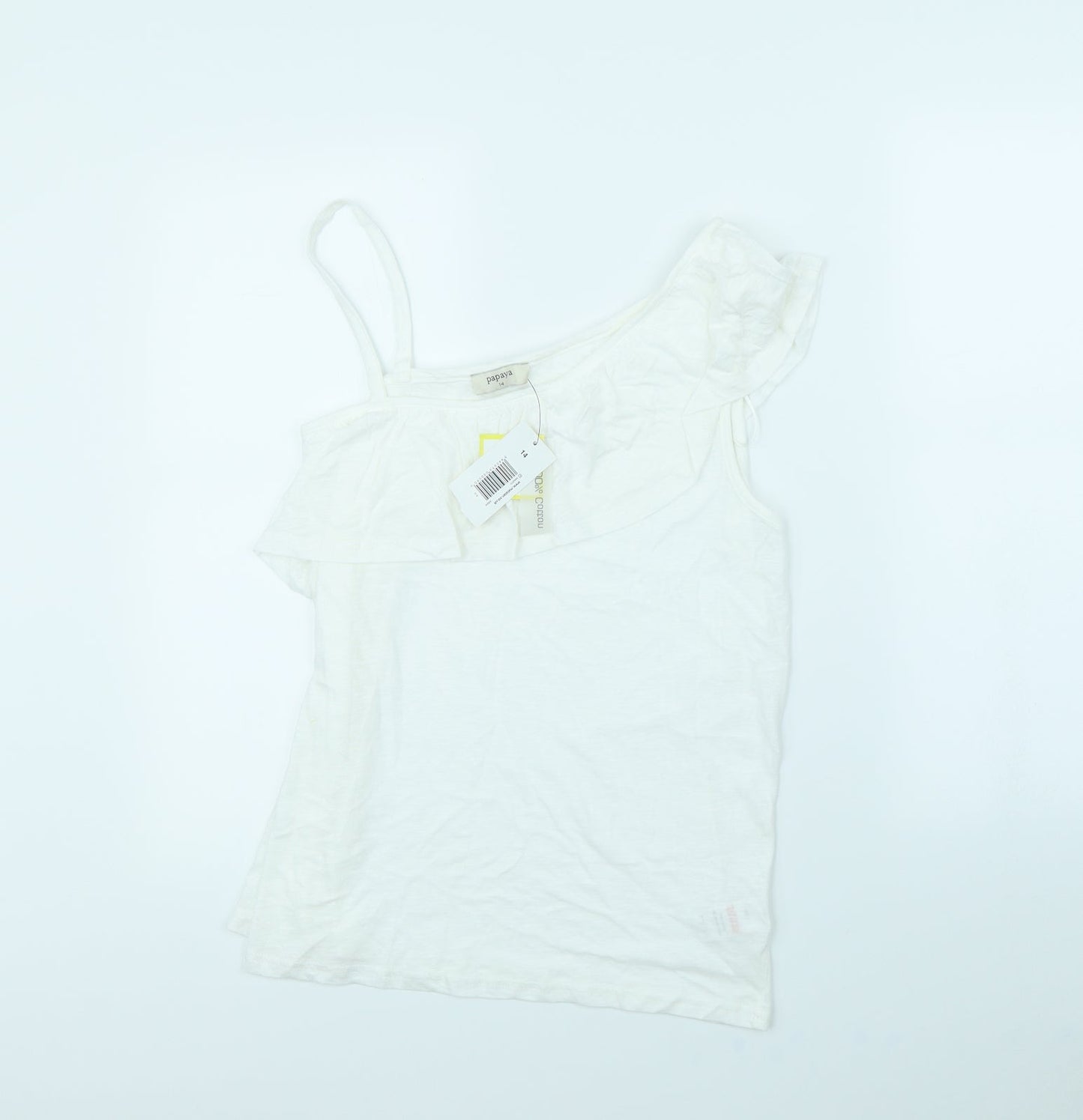Papaya Womens White   Basic T-Shirt Size 14