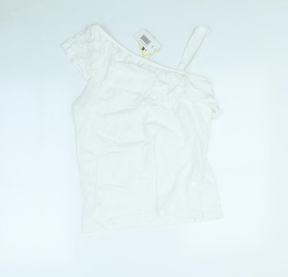 Papaya Womens White   Basic T-Shirt Size 14