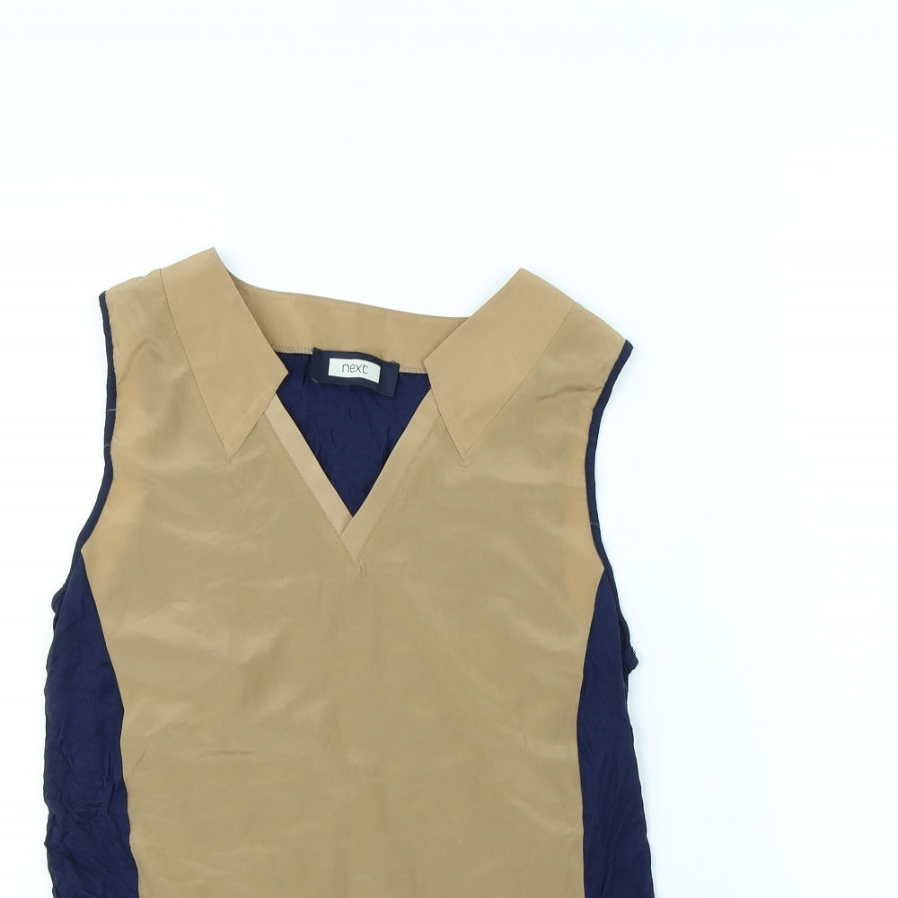 Womens UK Size 8 NEXT Beige Basic Blouse