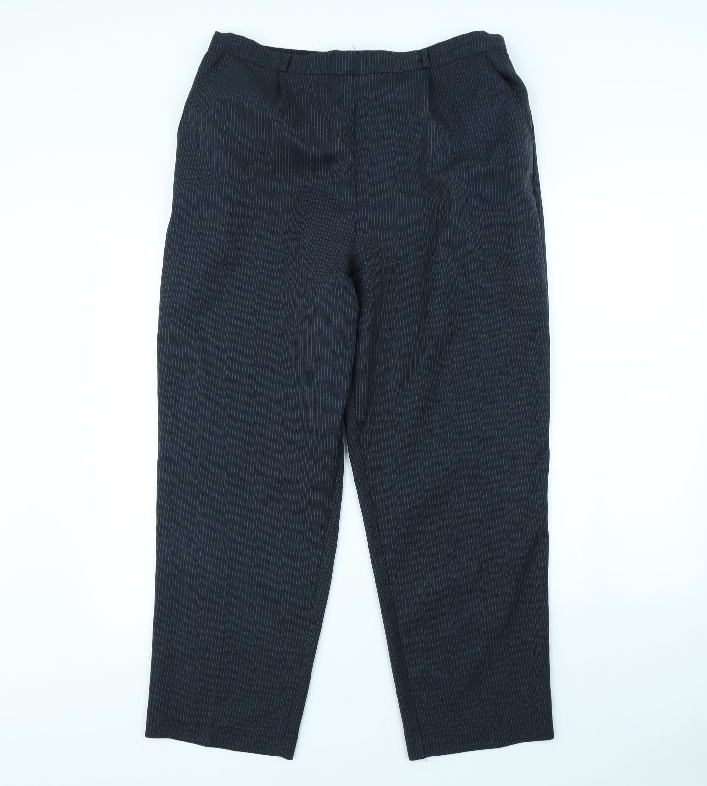 Womens UK Size 18 Classic Regular Fit Dress Pants Blue Trousers