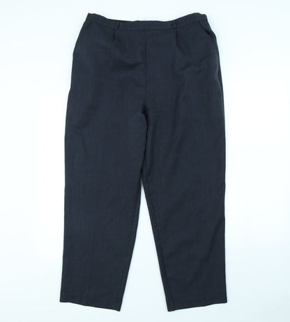 Womens UK Size 18 Classic Regular Fit Dress Pants Blue Trousers