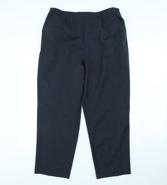 Classic Womens Blue Striped  Dress Pants Trousers Size 18 L30 in