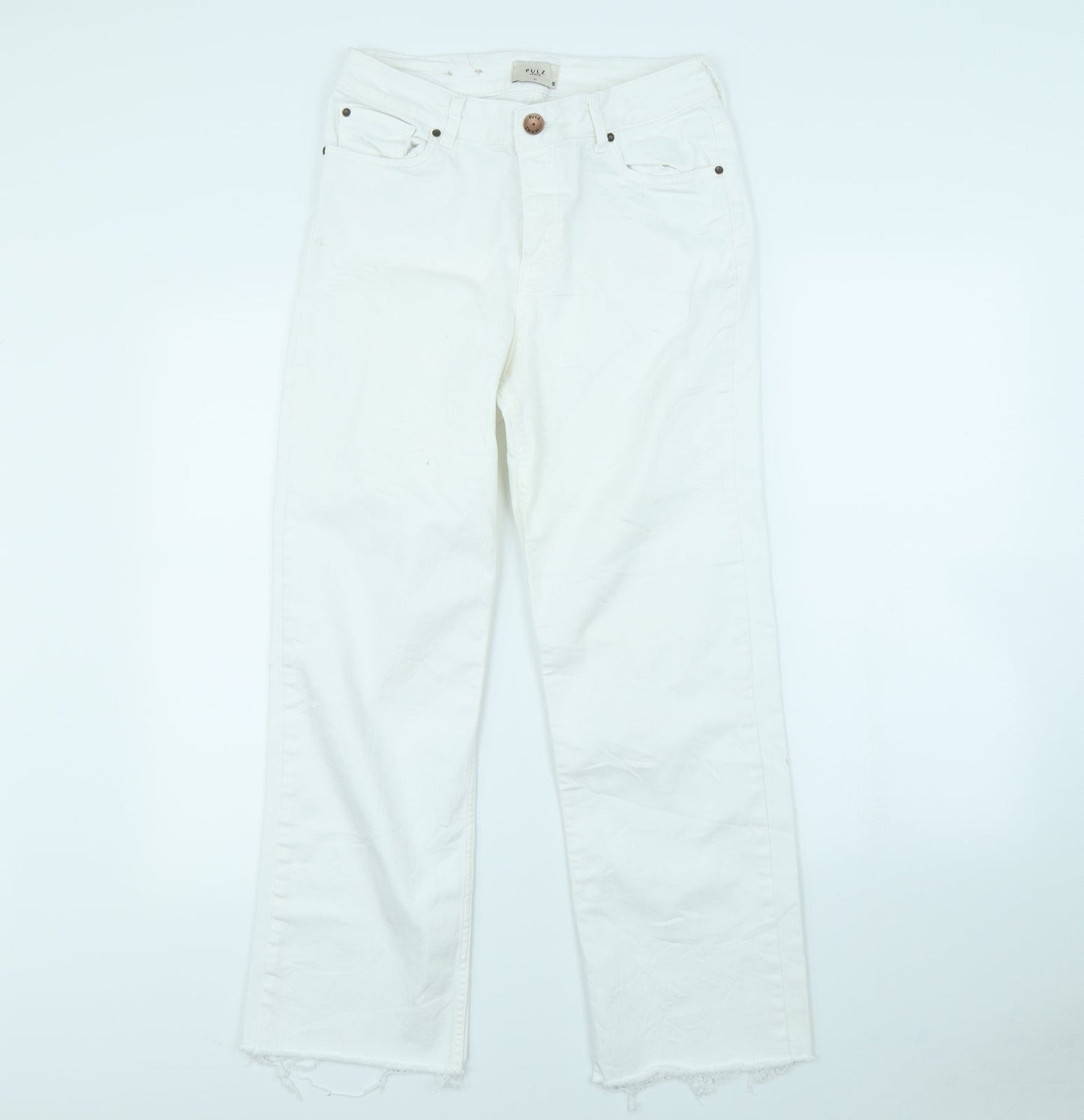 Pulz Womens White   Straight Jeans Size 30 in L30 in