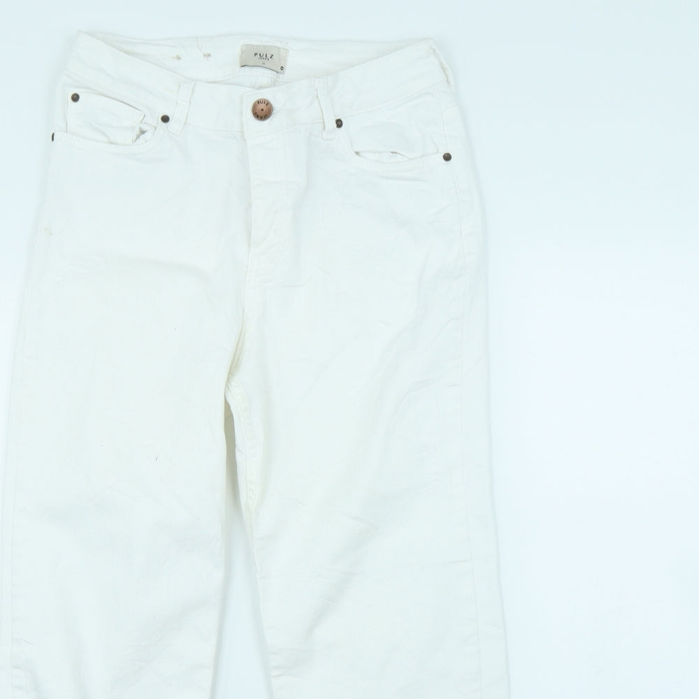 Pulz Womens White   Straight Jeans Size 30 in L30 in