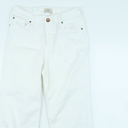 Pulz Womens White   Straight Jeans Size 30 in L30 in