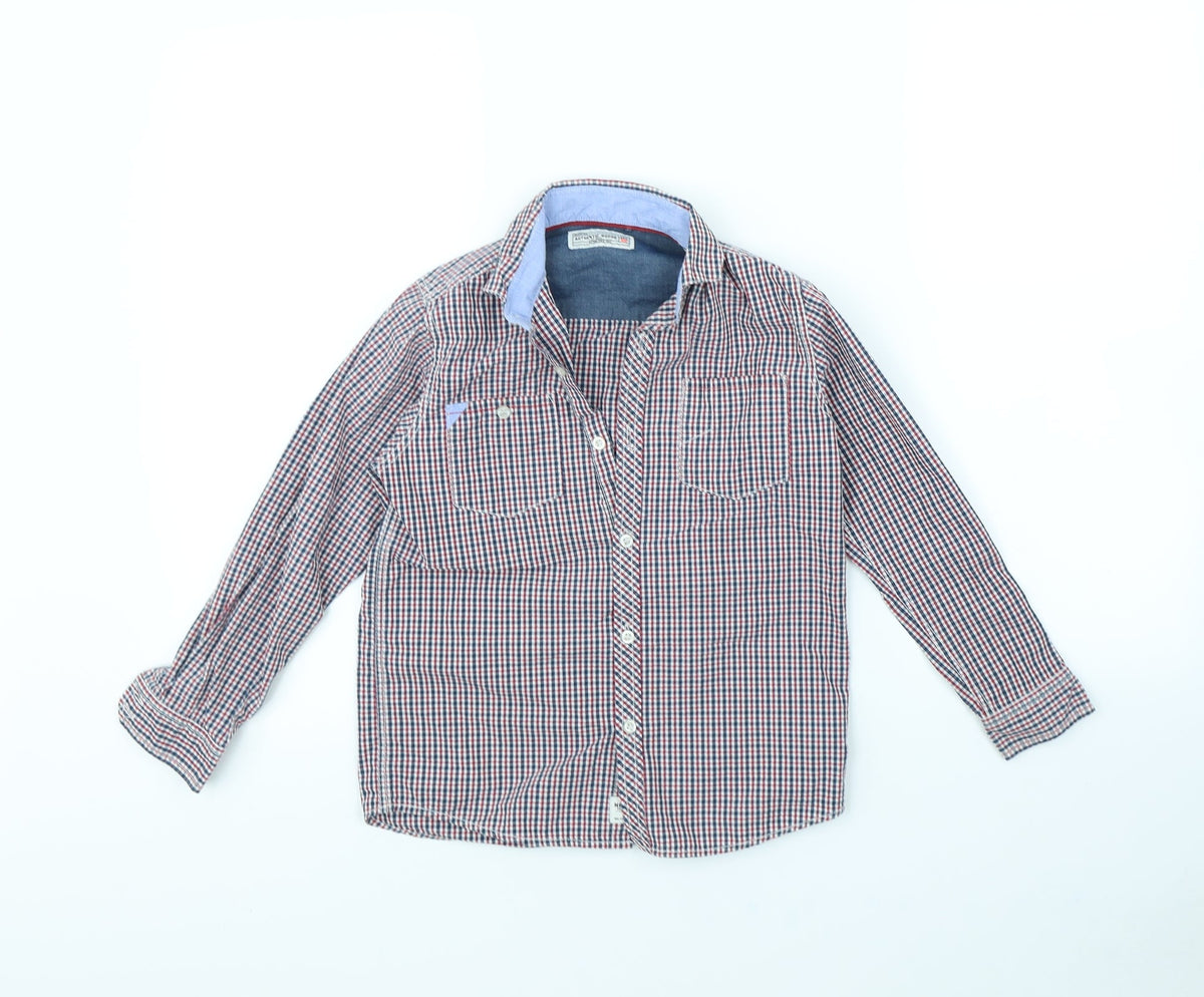 Next Girls Red Plaid  Basic Button-Up Size 8 Years
