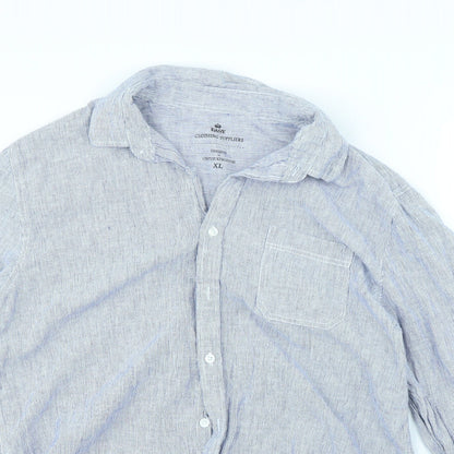 Mens UK Collar Size XL Easy Smart Blue  Dress Shirt