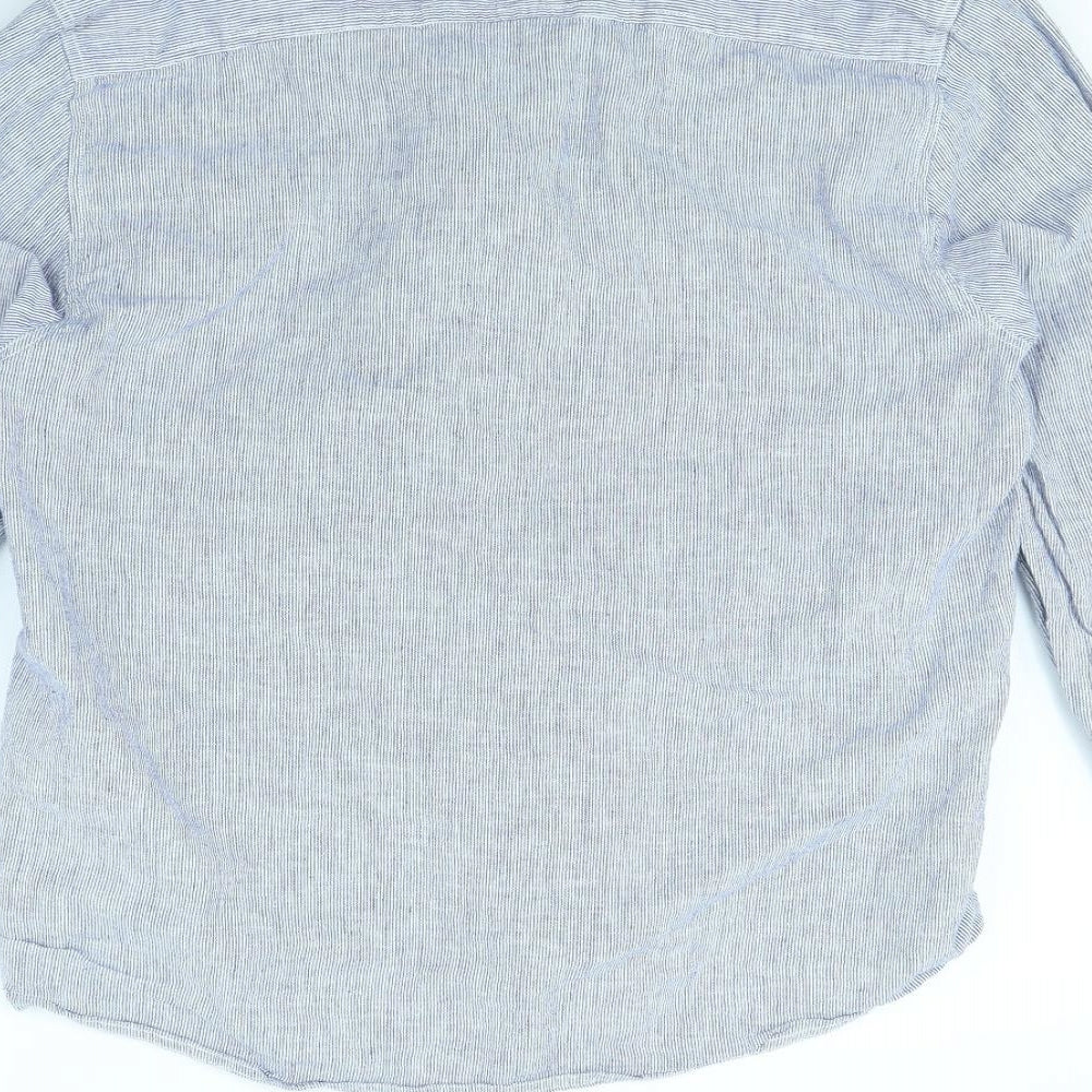 Mens UK Collar Size XL Easy Smart Blue  Dress Shirt
