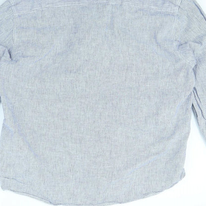 Mens UK Collar Size XL Easy Smart Blue  Dress Shirt