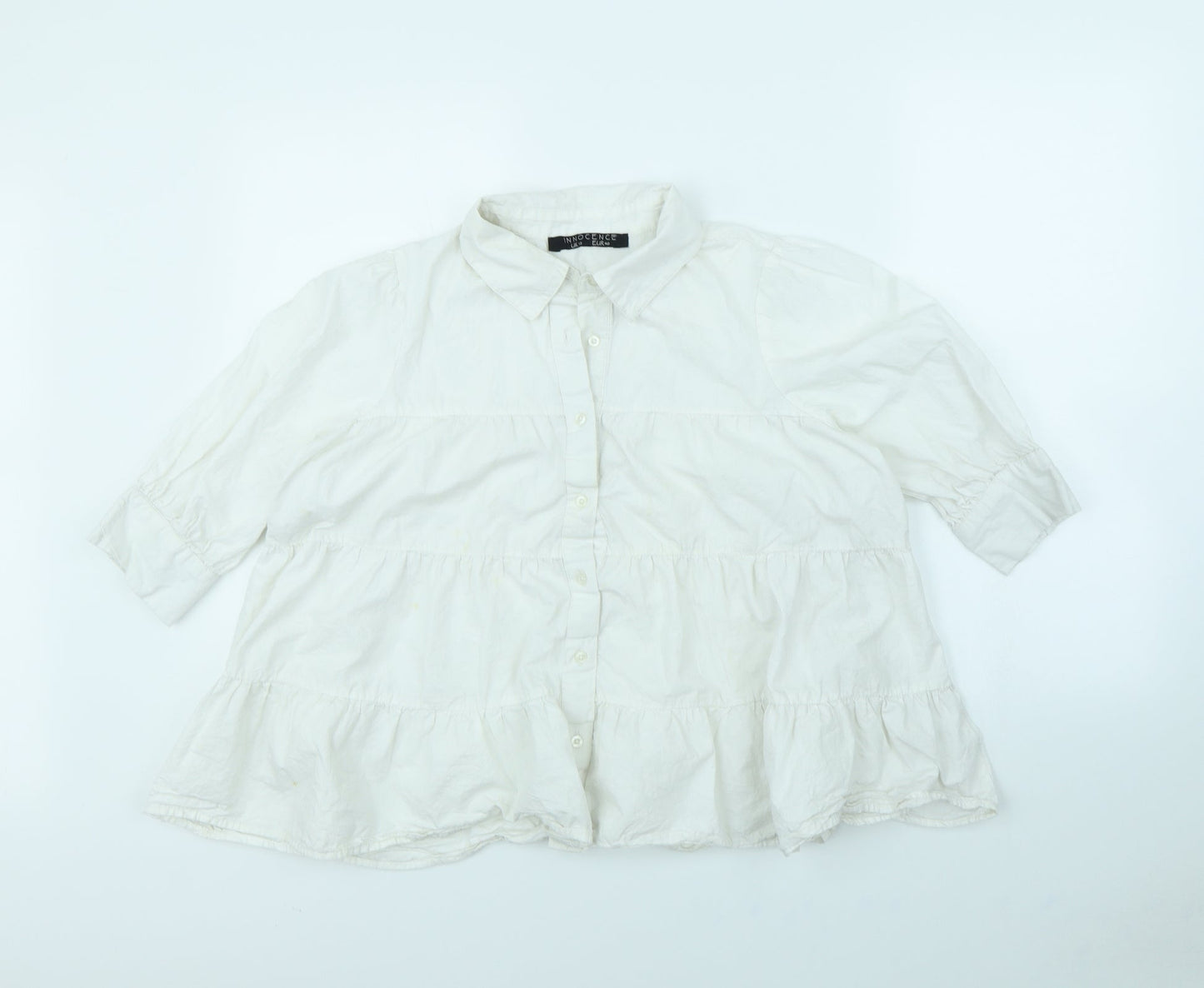 Womens UK Size 12 innocence White Basic Blouse
